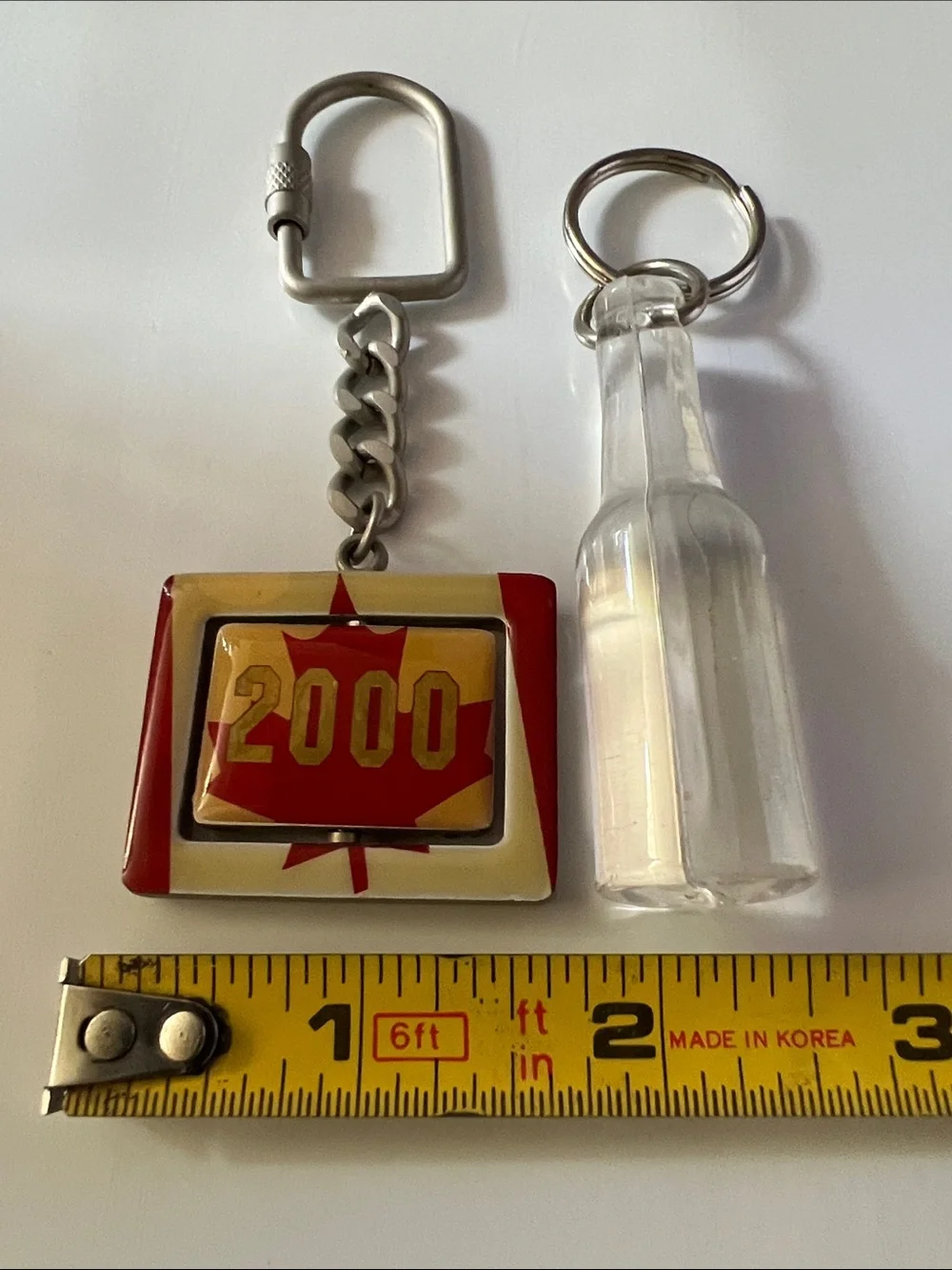 Millennium Maple Keychain & Beer Bottle Key Ring Set - Red and Silver